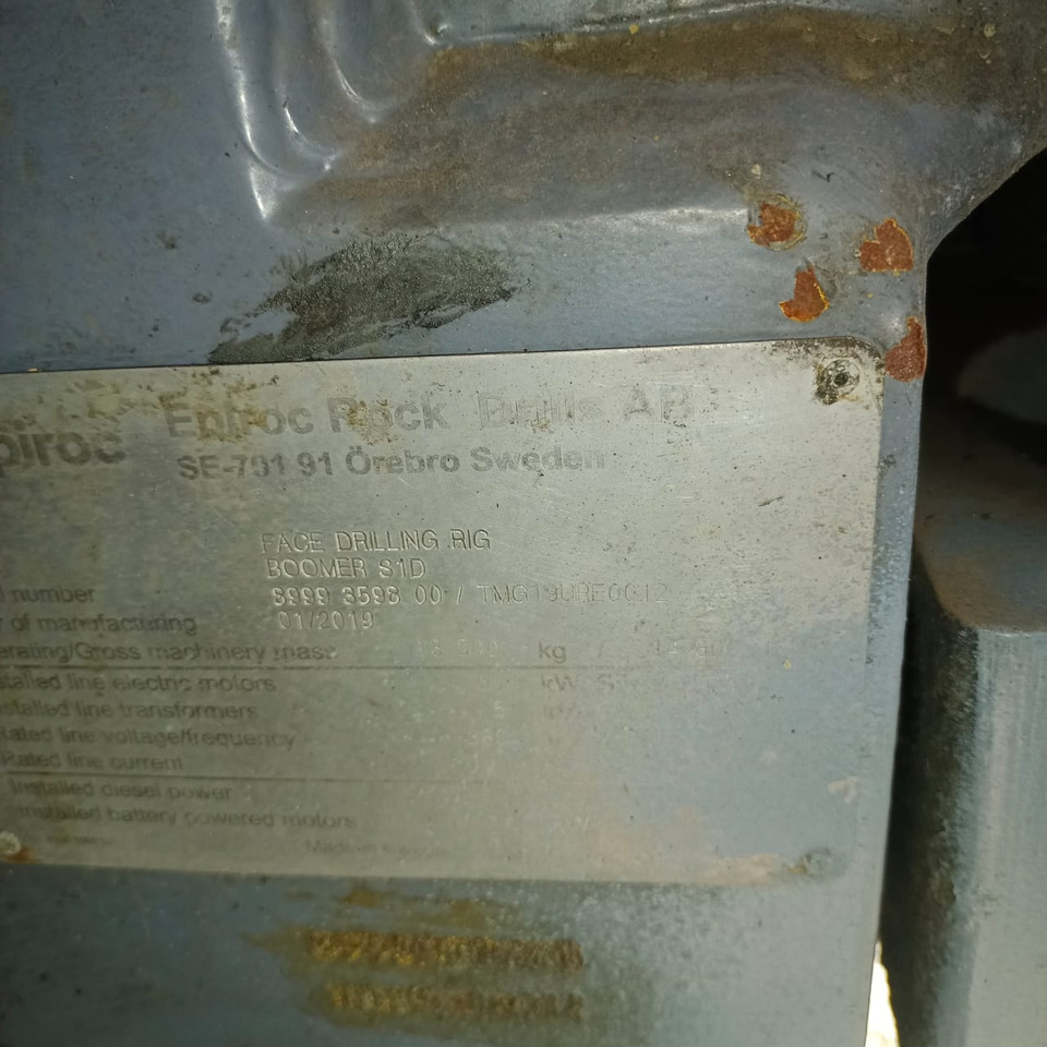 EPIROC BOOMER S1D - Mijnbouw machine: afbeelding 4 EPIROC BOOMER S1D - Mijnbouw machine: afbeelding 4