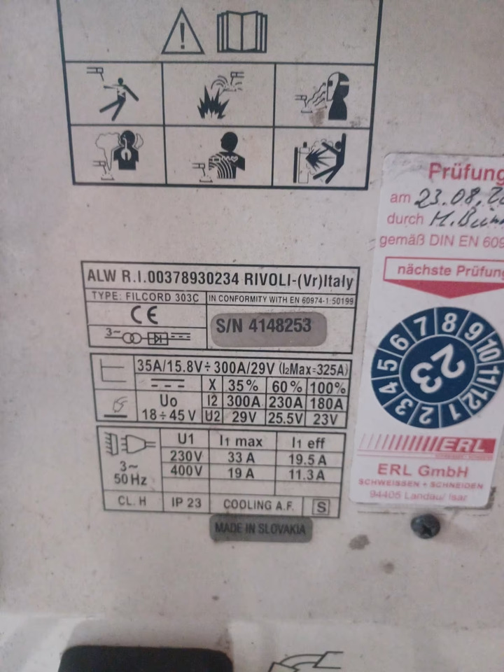 Gebrauchtes Schweissgerät Filcord 303 C Oerlikon, Artikel - Nr. : 00378930234 - Uitrusting voor lassen: afbeelding 3 Gebrauchtes Schweissgerät Filcord 303 C Oerlikon, Artikel - Nr. : 00378930234 - Uitrusting voor lassen: afbeelding 3