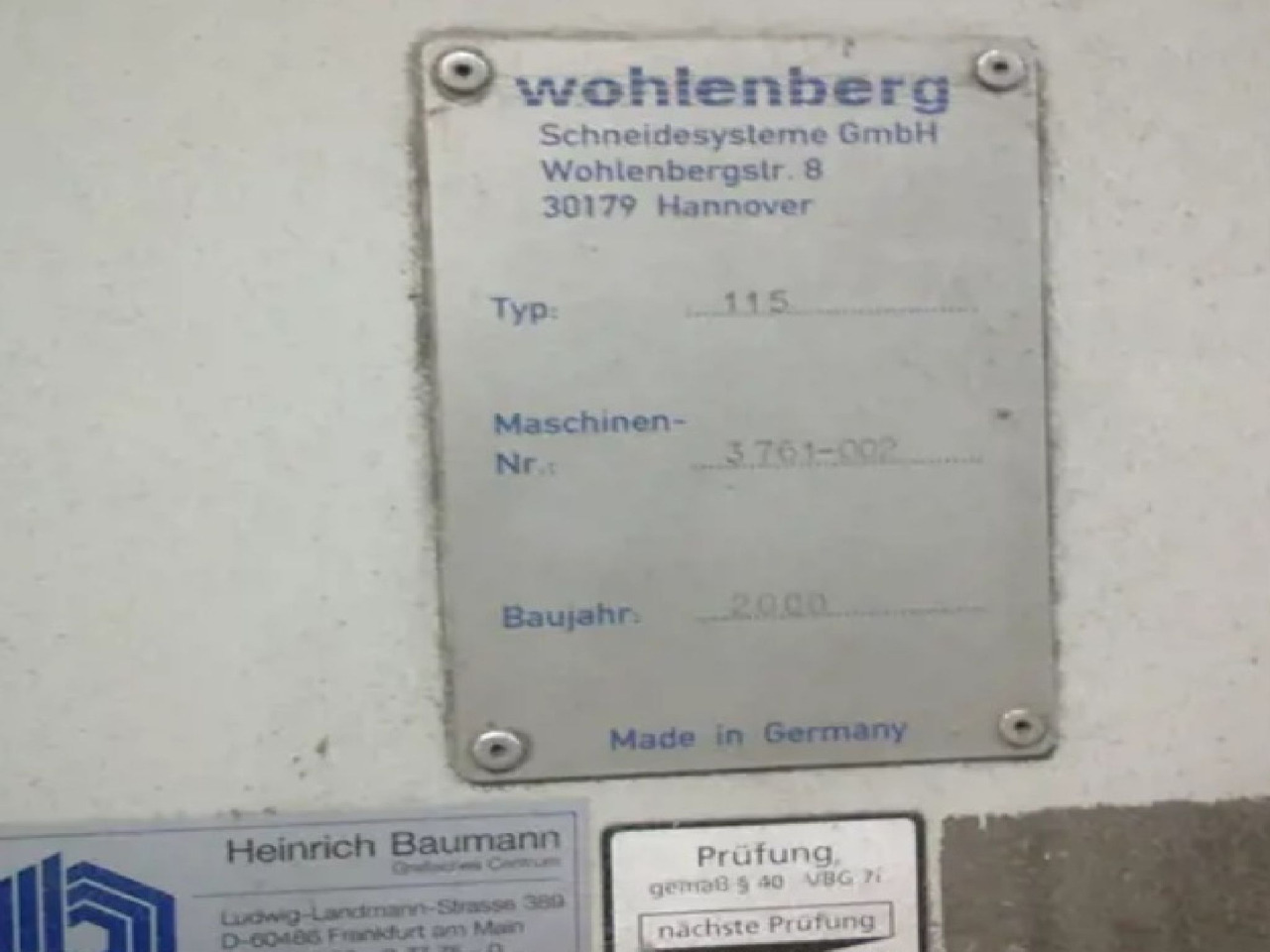 Wohlenberg 115 - Papiersnijmachine: afbeelding 4 Wohlenberg 115 - Papiersnijmachine: afbeelding 4