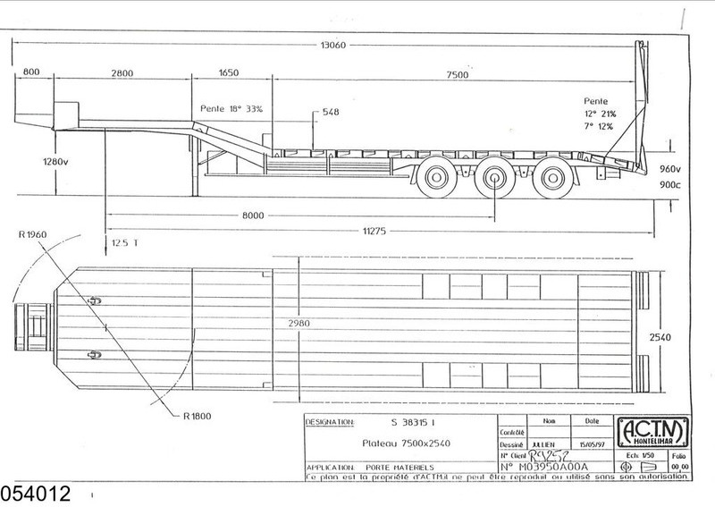 ACTM Lowbed 38.000 KG, Steel suspension - Dieplader oplegger: afbeelding 2 ACTM Lowbed 38.000 KG, Steel suspension - Dieplader oplegger: afbeelding 2