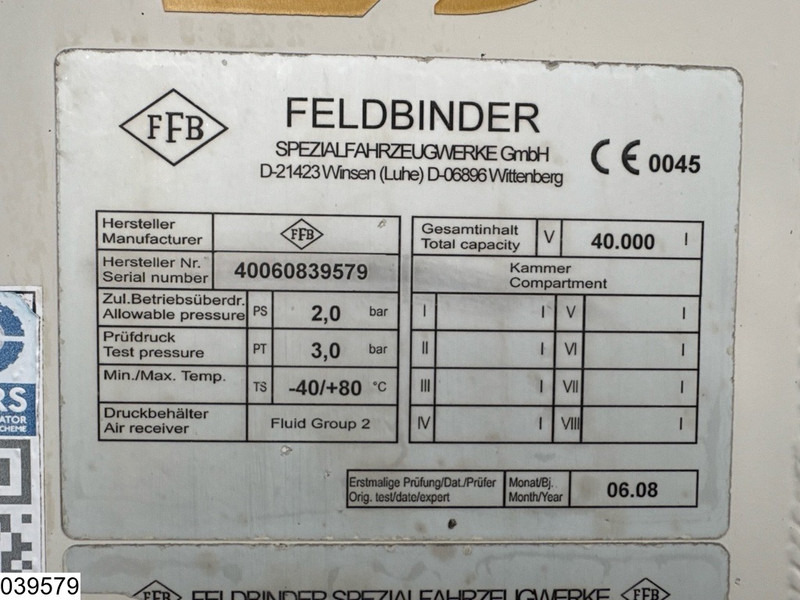 Feldbinder Silo 40.000 Liter, 3 Comp - Tankoplegger: afbeelding 4 Feldbinder Silo 40.000 Liter, 3 Comp - Tankoplegger: afbeelding 4