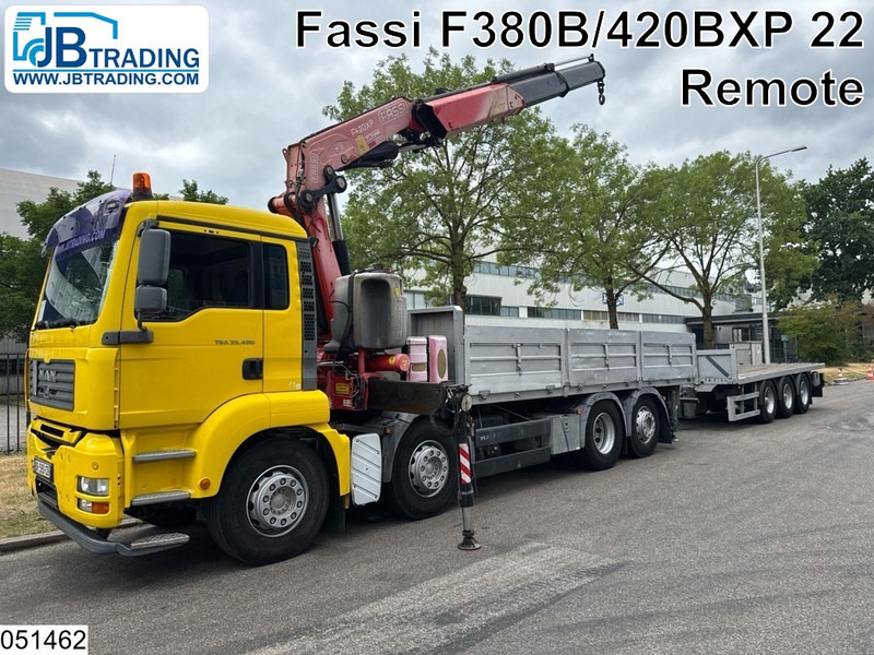 MAN TGA 35 400 8x2, Handgeschakeld, Fassi, Remote, Combi - Vrachtwagen met open laadbak, Kraanwagen: afbeelding 1 MAN TGA 35 400 8x2, Handgeschakeld, Fassi, Remote, Combi - Vrachtwagen met open laadbak, Kraanwagen: afbeelding 1