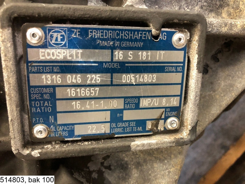 ZF ECOSPLIT 16 S 181 IT, Manual - Versnellingsbak: afbeelding 2 ZF ECOSPLIT 16 S 181 IT, Manual - Versnellingsbak: afbeelding 2