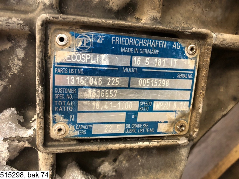 ZF ECOSPLIT 16 S 181 IT, Manual - Versnellingsbak: afbeelding 2 ZF ECOSPLIT 16 S 181 IT, Manual - Versnellingsbak: afbeelding 2