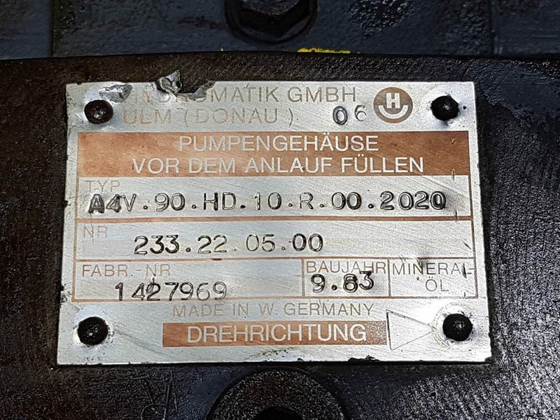 Hydromatik A4V90HD1.0R002020-233.22.05.00-Drive pump/Fahrpump - Hydraulica voor Bouwmachine: afbeelding 4 Hydromatik A4V90HD1.0R002020-233.22.05.00-Drive pump/Fahrpump - Hydraulica voor Bouwmachine: afbeelding 4