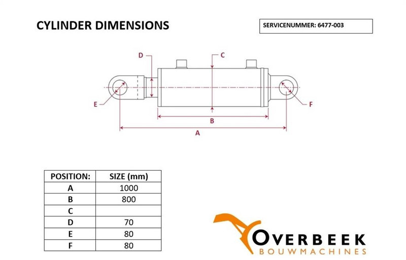 Komatsu WA470/480-20E-63-K1200-Cylinder/Zylinder/Cilinder - Hydraulica voor Bouwmachine: afbeelding 5 Komatsu WA470/480-20E-63-K1200-Cylinder/Zylinder/Cilinder - Hydraulica voor Bouwmachine: afbeelding 5