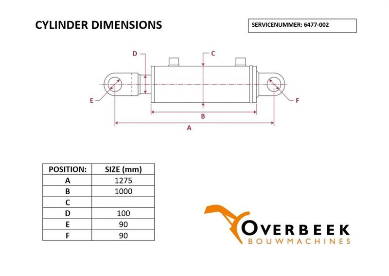 Komatsu WA470/480-20G-63-K1110-Cylinder/Zylinder/Cilinder - Hydraulica voor Bouwmachine: afbeelding 5 Komatsu WA470/480-20G-63-K1110-Cylinder/Zylinder/Cilinder - Hydraulica voor Bouwmachine: afbeelding 5