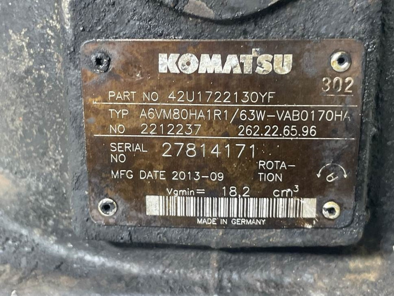 Leasing Komatsu WA80-Rexroth A6VM80HA1R1/63W-Drive motor/Fahrmotor Komatsu WA80-Rexroth A6VM80HA1R1/63W-Drive motor/Fahrmotor: afbeelding 9