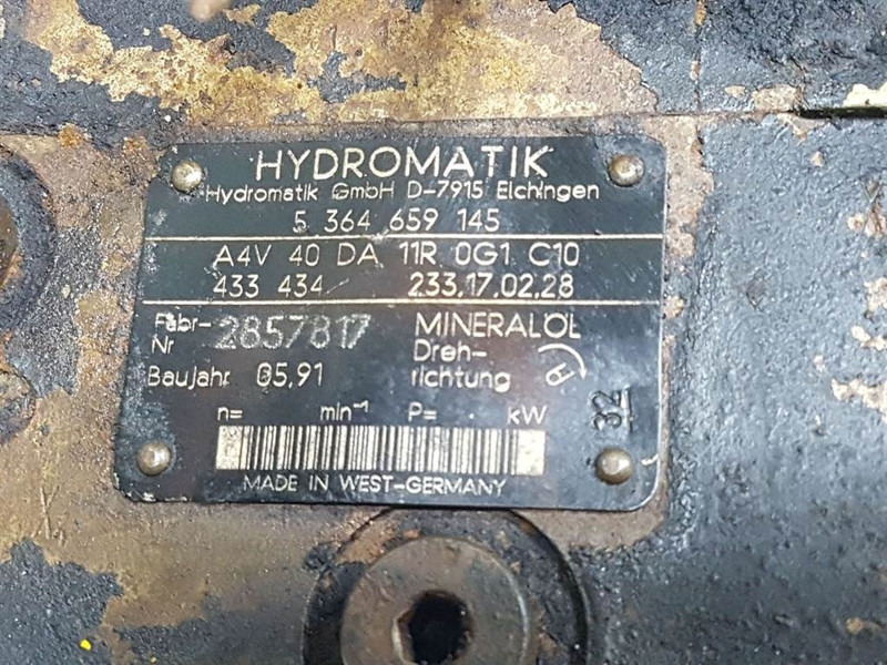 Hydraulica voor Bouwmachine Schaeff HML25-Hydromatik A4V40DA11R0G1C10-Drive pump: afbeelding 7 Hydraulica voor Bouwmachine Schaeff HML25-Hydromatik A4V40DA11R0G1C10-Drive pump: afbeelding 7