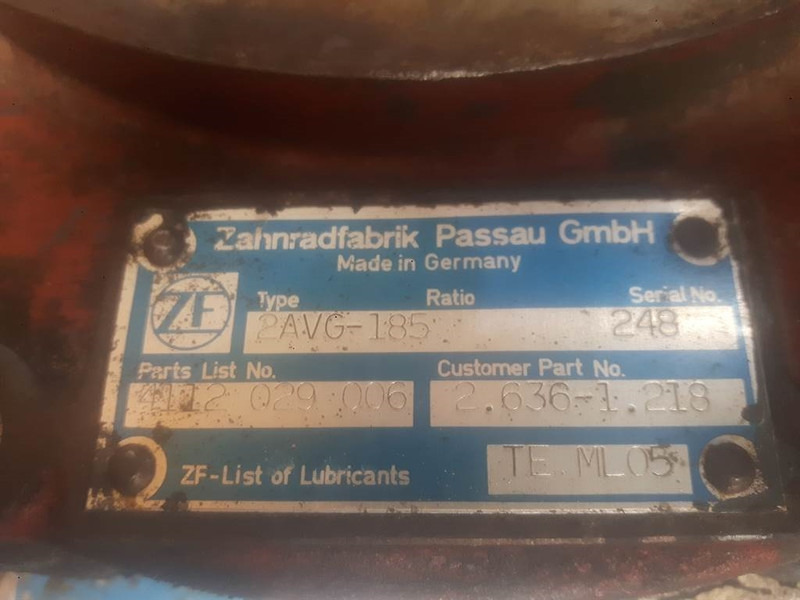 ZF 2AVG-185 - Ahlmann AL 95 - Transmission/Getriebe - Versnellingsbak en onderdelen voor Bouwmachine: afbeelding 2 ZF 2AVG-185 - Ahlmann AL 95 - Transmission/Getriebe - Versnellingsbak en onderdelen voor Bouwmachine: afbeelding 2