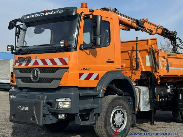 Kipper vrachtwagen, Kraanwagen Mercedes-Benz Axor 1829 4x4 Atlas 7m=800kg FB Winterdienst: afbeelding 9