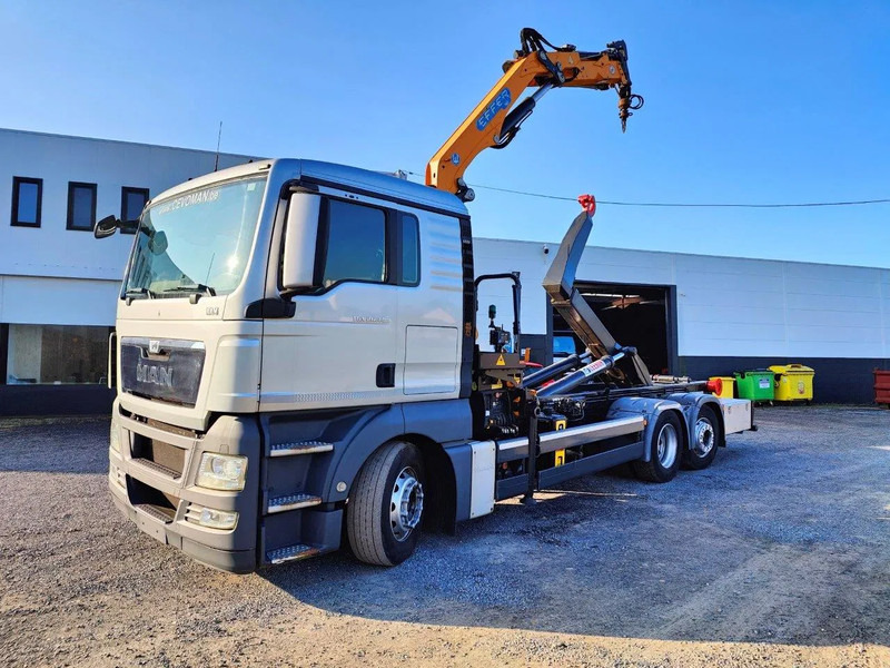 MAN TGX 26.400 6x2 Euro5 Container LEEBUR + Crane Effer 145 - Haakarmsysteem vrachtwagen, Kraanwagen: afbeelding 1 MAN TGX 26.400 6x2 Euro5 Container LEEBUR + Crane Effer 145 - Haakarmsysteem vrachtwagen, Kraanwagen: afbeelding 1