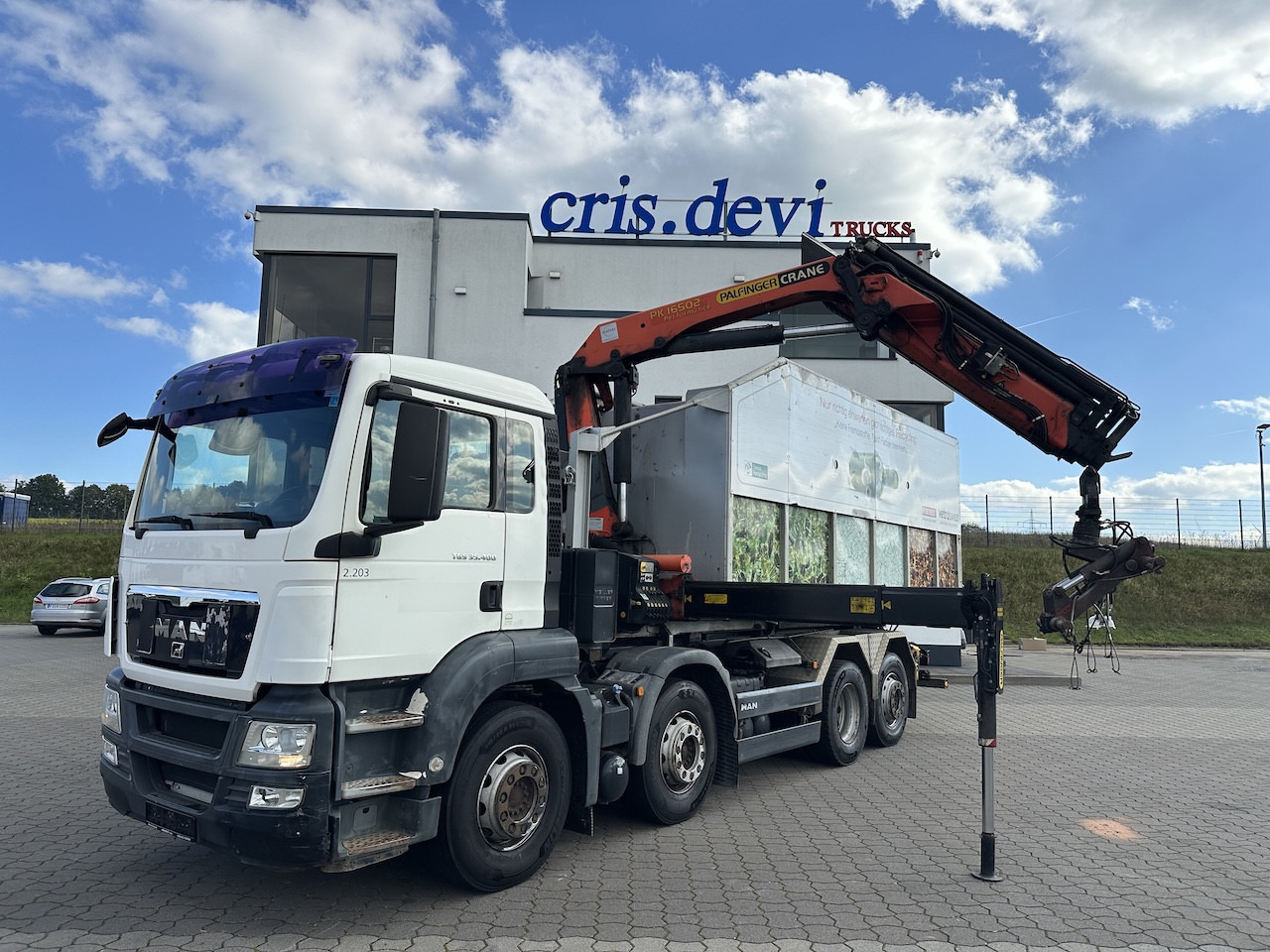 MAN TGS 35.400 8x2 Intarder PK 16502 Glasmulde - Haakarmsysteem vrachtwagen, Kraanwagen: afbeelding 1 MAN TGS 35.400 8x2 Intarder PK 16502 Glasmulde - Haakarmsysteem vrachtwagen, Kraanwagen: afbeelding 1