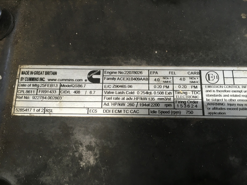 Cummins QSB6.7 CPL8611 CORE - Bouwmachine: afbeelding 1 Cummins QSB6.7 CPL8611 CORE - Bouwmachine: afbeelding 1
