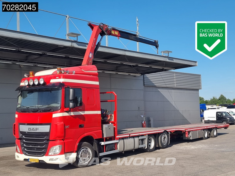DAF XF 440 6X2 NL-Truck Transporter HMF 900-K2 Kran Winch Lift-Lenkachse Euro 6 - Vrachtwagen met open laadbak, Kraanwagen: afbeelding 1 DAF XF 440 6X2 NL-Truck Transporter HMF 900-K2 Kran Winch Lift-Lenkachse Euro 6 - Vrachtwagen met open laadbak, Kraanwagen: afbeelding 1