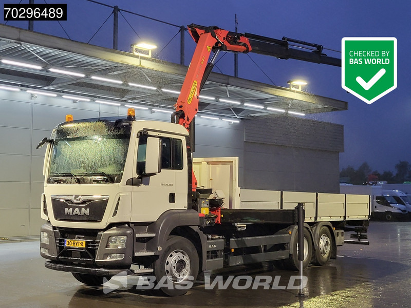 MAN TGS 26.360 TGS 6X2 NL-Truck Palfinger PK17.001 Crane Kran Lift+Steering-Axle Navi Euro 6 Palfinger - Vrachtwagen met open laadbak, Kraanwagen: afbeelding 1 MAN TGS 26.360 TGS 6X2 NL-Truck Palfinger PK17.001 Crane Kran Lift+Steering-Axle Navi Euro 6 Palfinger - Vrachtwagen met open laadbak, Kraanwagen: afbeelding 1