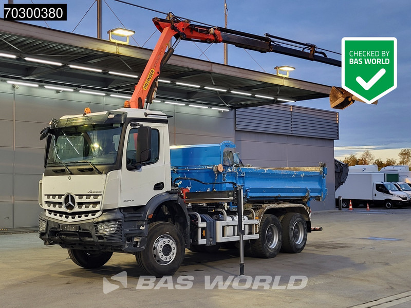 Mercedes-Benz Arocs 3343 6X4 Palfinger PK12.501 SLD Kran Crane 7m3 tipper Big-Axle Automatic Euro 6 - Kipper vrachtwagen, Kraanwagen: afbeelding 1 Mercedes-Benz Arocs 3343 6X4 Palfinger PK12.501 SLD Kran Crane 7m3 tipper Big-Axle Automatic Euro 6 - Kipper vrachtwagen, Kraanwagen: afbeelding 1