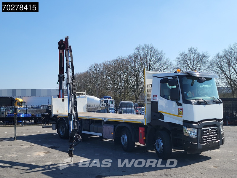 Vrachtwagen met open laadbak, Kraanwagen Renault C 430 8X4 Palfinger 22002 EH kran Crane Big-Axle steel suspension Euro 6: afbeelding 7