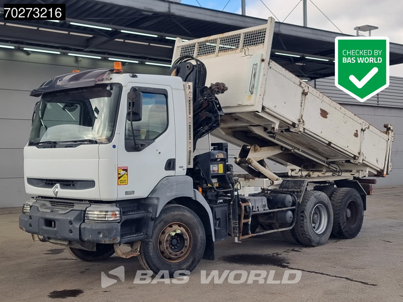 Kipper vrachtwagen, Kraanwagen Renault Kerax 360 6X4 Hiab 144 B-2 Hiduo Kran Manual Big-Axle Steelsuspension Euro 3: afbeelding 6