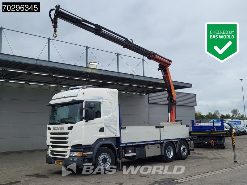 Scania R410 R 6X2 NL-Truck Palfinger PK22002-EH Crane Kran Lift+Steering-Axle Euro 6 - Vrachtwagen met open laadbak, Kraanwagen: afbeelding 1 Scania R410 R 6X2 NL-Truck Palfinger PK22002-EH Crane Kran Lift+Steering-Axle Euro 6 - Vrachtwagen met open laadbak, Kraanwagen: afbeelding 1