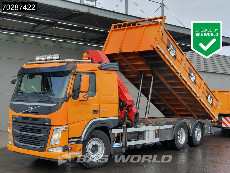 Volvo FM 420 6X2 HMF 2120 K 4 Crane Lift+lenkasche Euro 6 - Kipper vrachtwagen, Kraanwagen: afbeelding 1 Volvo FM 420 6X2 HMF 2120 K 4 Crane Lift+lenkasche Euro 6 - Kipper vrachtwagen, Kraanwagen: afbeelding 1