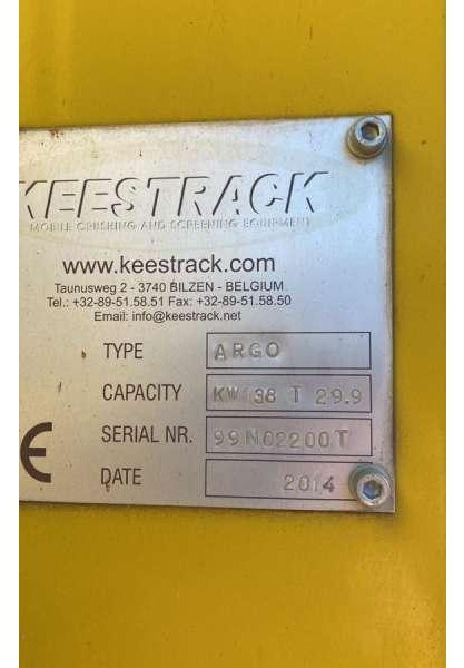 Breekinstallatie Keestrack ARGO (Mâchoires / Jaws): afbeelding 32