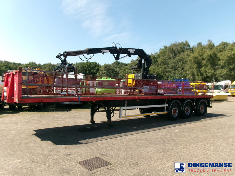 Fruehauf 3-axle platform trailer + Atlas 3008 crane - Vlakke/ Open oplegger: afbeelding 1 Fruehauf 3-axle platform trailer + Atlas 3008 crane - Vlakke/ Open oplegger: afbeelding 1