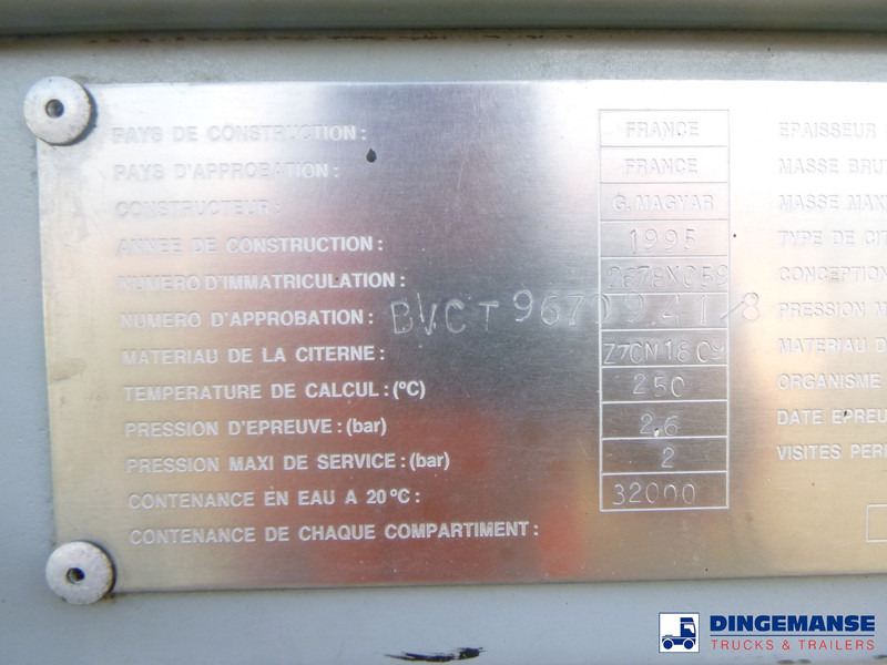 Tankoplegger Magyar Bitumen tank inox 32 m3 / 1 comp: afbeelding 19