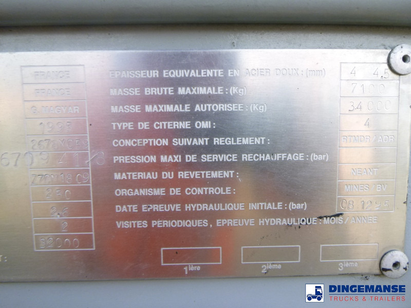 Tankoplegger Magyar Bitumen tank inox 32 m3 / 1 comp: afbeelding 20