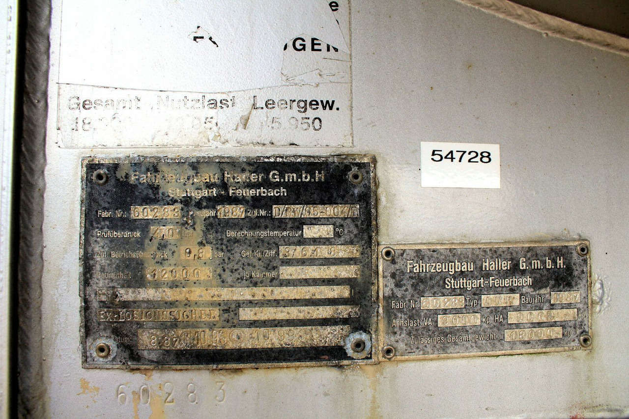 Tank aanhanger 2-Achs Haller 12m³ Saug u. Druck Anhänger Ex-ADR: afbeelding 8