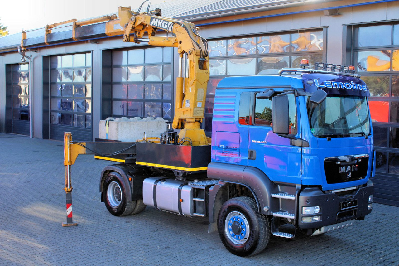 MAN TGS 18.480 4x4 BLS SZM+Pritsche MKG HLK 340 Kran - Vrachtwagen met open laadbak, Kraanwagen: afbeelding 1 MAN TGS 18.480 4x4 BLS SZM+Pritsche MKG HLK 340 Kran - Vrachtwagen met open laadbak, Kraanwagen: afbeelding 1