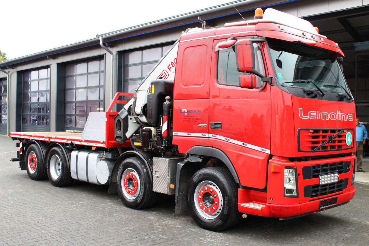 Volvo 480 8x2 Pritsche + FASSI F800XP Kran 6x - Vrachtwagen met open laadbak, Kraanwagen: afbeelding 1 Volvo 480 8x2 Pritsche + FASSI F800XP Kran 6x - Vrachtwagen met open laadbak, Kraanwagen: afbeelding 1