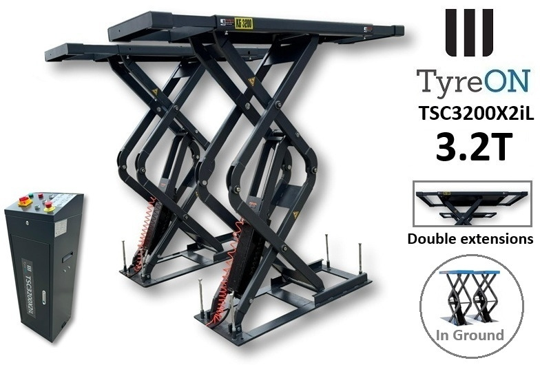 TSC3500X2iL in floor scissor lift - double extensions- Platform length up to 224 cm - also for longer vehicles - Werkplaats toebehoor: afbeelding 1 TSC3500X2iL in floor scissor lift - double extensions- Platform length up to 224 cm - also for longer vehicles - Werkplaats toebehoor: afbeelding 1