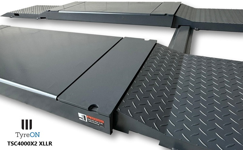 TSC4000X2 XLLR Low Profile 4T floor mounted scissor lift - Large lifting range, 66 cm wide extendable tables 148.5 to 230,5 cm - Hydromechanically locked - no air required - Also for vehicles with 5 c - Werkplaats toebehoor: afbeelding 3 TSC4000X2 XLLR Low Profile 4T floor mounted scissor lift - Large lifting range, 66 cm wide extendable tables 148.5 to 230,5 cm - Hydromechanically locked - no air required - Also for vehicles with 5 c - Werkplaats toebehoor: afbeelding 3