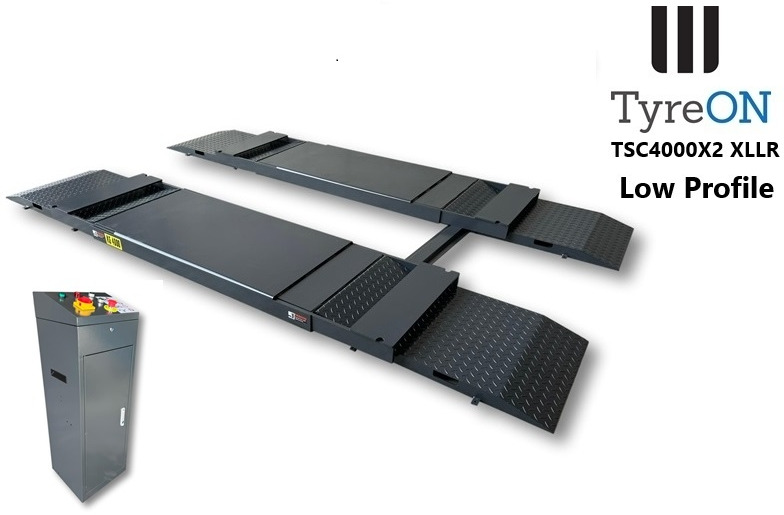 TSC4000X2 XLLR Low Profile 4T floor mounted scissor lift - Large lifting range, 66 cm wide extendable tables 148.5 to 230,5 cm - Hydromechanically locked - no air required - Also for vehicles with 5 c - Werkplaats toebehoor: afbeelding 4 TSC4000X2 XLLR Low Profile 4T floor mounted scissor lift - Large lifting range, 66 cm wide extendable tables 148.5 to 230,5 cm - Hydromechanically locked - no air required - Also for vehicles with 5 c - Werkplaats toebehoor: afbeelding 4