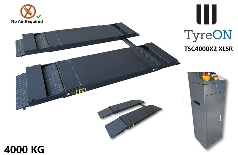 TSC4000X2 XLSR Low Profile 4T floor mounted scissor lift - Large lifting range, 66 cm wide extendable tables 148.5 to 230,5 cm - Hydromechanically locked - no air required - Werkplaats toebehoor: afbeelding 4 TSC4000X2 XLSR Low Profile 4T floor mounted scissor lift - Large lifting range, 66 cm wide extendable tables 148.5 to 230,5 cm - Hydromechanically locked - no air required - Werkplaats toebehoor: afbeelding 4