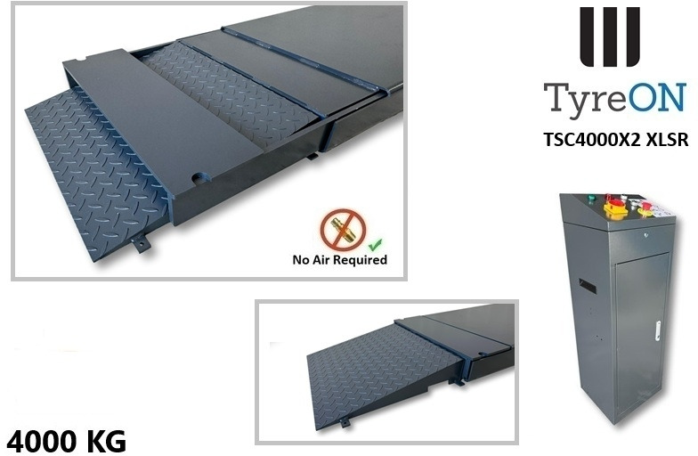 TSC4000X2 XLSR Low Profile 4T floor mounted scissor lift - Large lifting range, 66 cm wide extendable tables 148.5 to 230,5 cm - Hydromechanically locked - no air required - Werkplaats toebehoor: afbeelding 3 TSC4000X2 XLSR Low Profile 4T floor mounted scissor lift - Large lifting range, 66 cm wide extendable tables 148.5 to 230,5 cm - Hydromechanically locked - no air required - Werkplaats toebehoor: afbeelding 3