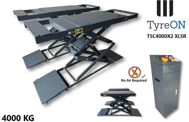 TSC4000X2 XLSR Low Profile 4T floor mounted scissor lift - Large lifting range, 66 cm wide extendable tables 148.5 to 230,5 cm - Hydromechanically locked - no air required - Werkplaats toebehoor: afbeelding 1 TSC4000X2 XLSR Low Profile 4T floor mounted scissor lift - Large lifting range, 66 cm wide extendable tables 148.5 to 230,5 cm - Hydromechanically locked - no air required - Werkplaats toebehoor: afbeelding 1