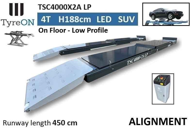 TSC4000X2A LP wheel alignment lift - On floor - Free wheel lifting system - 4.5 m lightened runways (65 cm wide) - Low profile - 4T - Werkplaats toebehoor: afbeelding 1 TSC4000X2A LP wheel alignment lift - On floor - Free wheel lifting system - 4.5 m lightened runways (65 cm wide) - Low profile - 4T - Werkplaats toebehoor: afbeelding 1