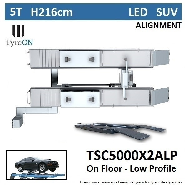 TSC5000X2A LP wheel alignment lift - On floor - Free wheel lifting system - 5.2 m lightened runways (76 cm wide) - Low profile - 5T - Werkplaats toebehoor: afbeelding 2 TSC5000X2A LP wheel alignment lift - On floor - Free wheel lifting system - 5.2 m lightened runways (76 cm wide) - Low profile - 5T - Werkplaats toebehoor: afbeelding 2