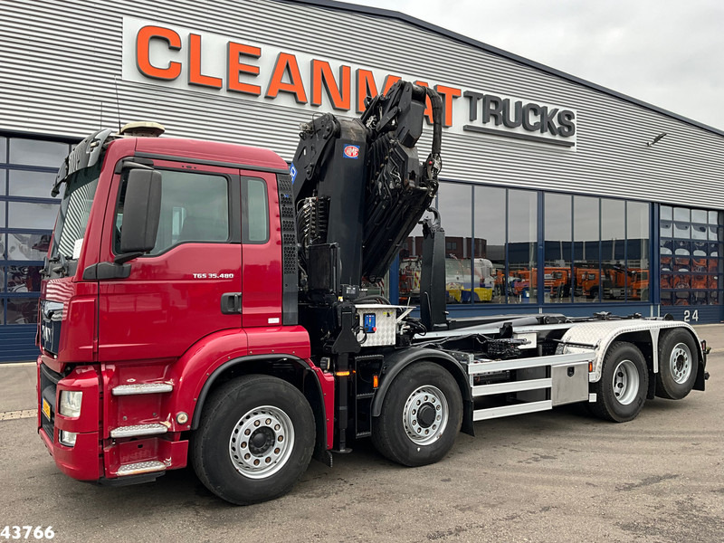 MAN TGS 35.480 8x4H Euro 6 HMF 40 Tonmeter laadkraan + Fly-Jib - Haakarmsysteem vrachtwagen, Kraanwagen: afbeelding 2 MAN TGS 35.480 8x4H Euro 6 HMF 40 Tonmeter laadkraan + Fly-Jib - Haakarmsysteem vrachtwagen, Kraanwagen: afbeelding 2