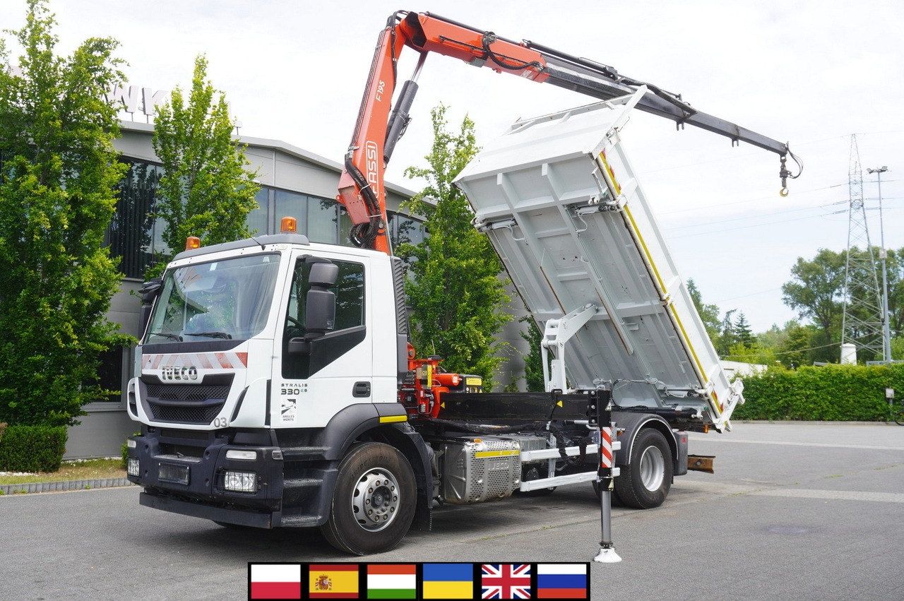 IVECO STRALIS 330 E6 / FASSI 195A 8.5 T / 3-side tipper - Kraanwagen: afbeelding 1 IVECO STRALIS 330 E6 / FASSI 195A 8.5 T / 3-side tipper - Kraanwagen: afbeelding 1