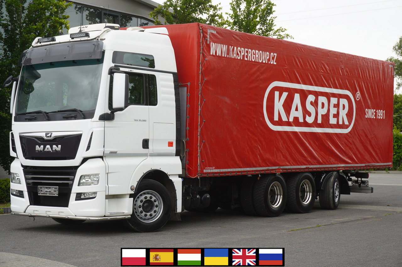 MAN MAN TGX 35.580 E6 8x4 /4 / 23 EPAL tarp superstructure / 4th axle steered - Schuifzeilen vrachtwagen: afbeelding 1 MAN MAN TGX 35.580 E6 8x4 /4 / 23 EPAL tarp superstructure / 4th axle steered - Schuifzeilen vrachtwagen: afbeelding 1
