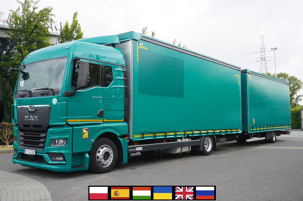 MAN TGX 18.470 / Trailer 19 EPAL / Curtainsider 19 EPAL / 2022 / Retarder / 15 units - Schuifzeilen vrachtwagen: afbeelding 1 MAN TGX 18.470 / Trailer 19 EPAL / Curtainsider 19 EPAL / 2022 / Retarder / 15 units - Schuifzeilen vrachtwagen: afbeelding 1