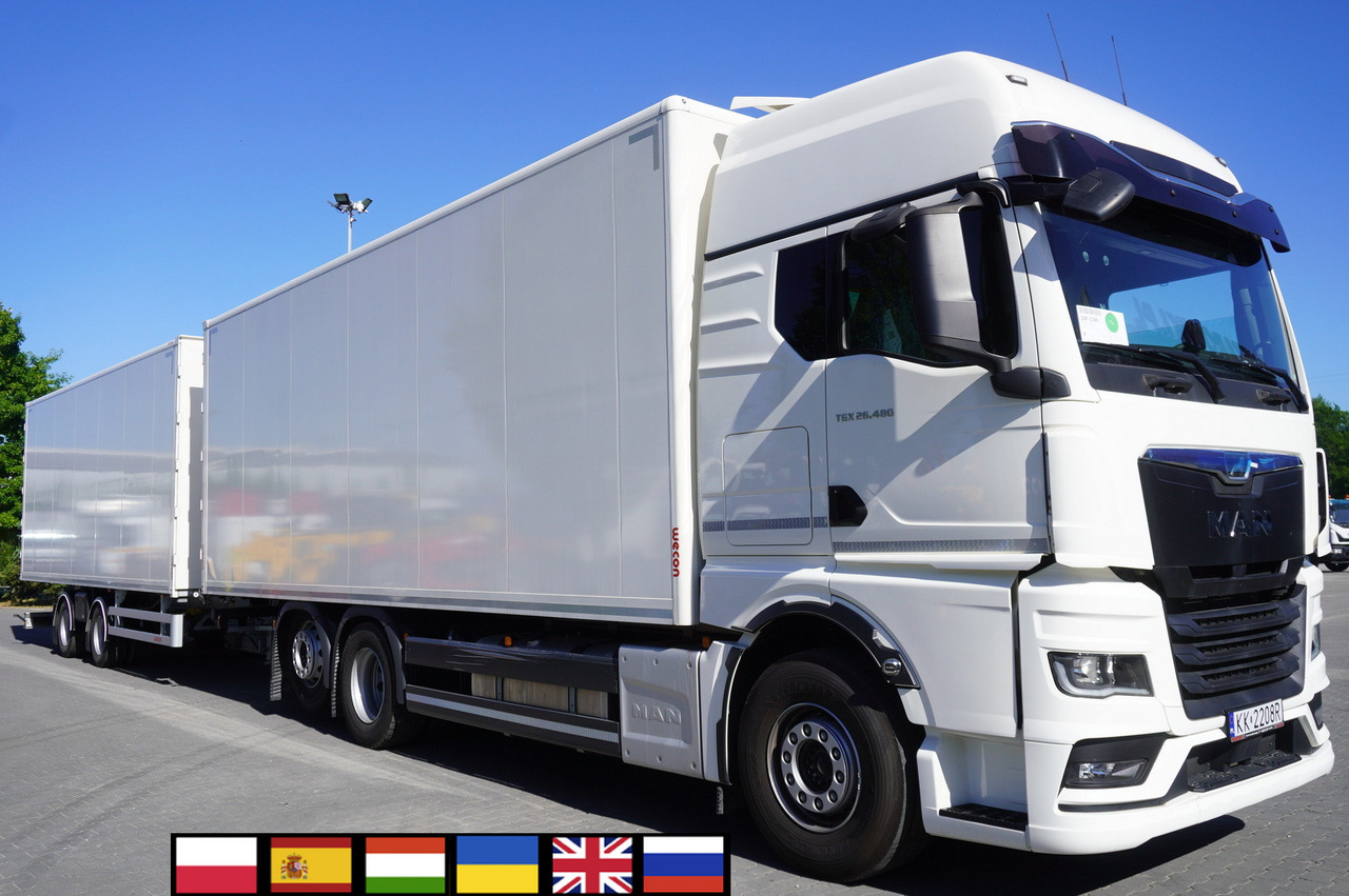 MAN TGX 26.480 6×2-2 LL CH NEW / 19 EPAL box / New Wecon walkthrough box trailer 19 EPAL / 2025.06 !!! - Bakwagen: afbeelding 1 MAN TGX 26.480 6×2-2 LL CH NEW / 19 EPAL box / New Wecon walkthrough box trailer 19 EPAL / 2025.06 !!! - Bakwagen: afbeelding 1