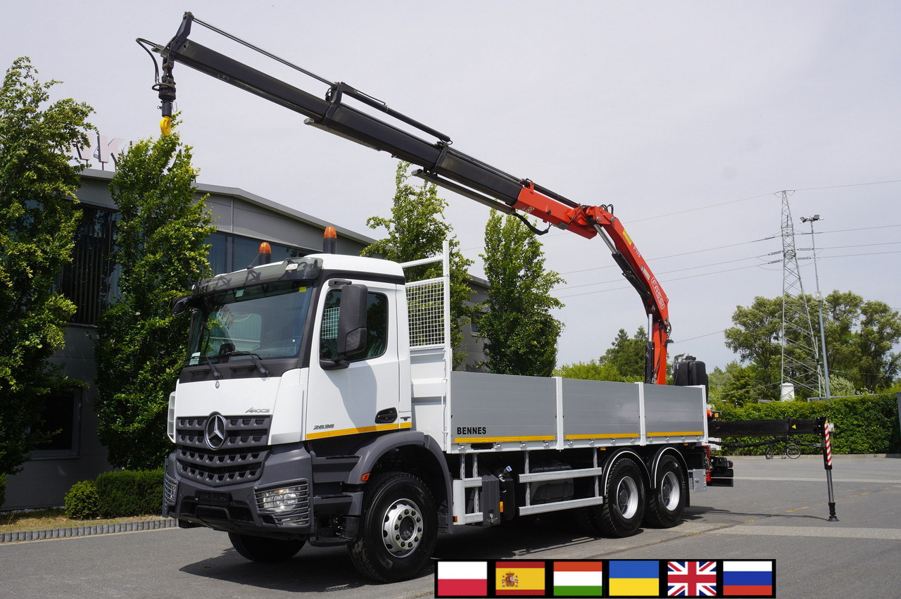 MERCEDES-BENZ Arocs 2633 flatbed truck / Crane FASSI F155A.0.23 / REMOTE CONTROL / 230,000 km - Kraanwagen: afbeelding 1 MERCEDES-BENZ Arocs 2633 flatbed truck / Crane FASSI F155A.0.23 / REMOTE CONTROL / 230,000 km - Kraanwagen: afbeelding 1