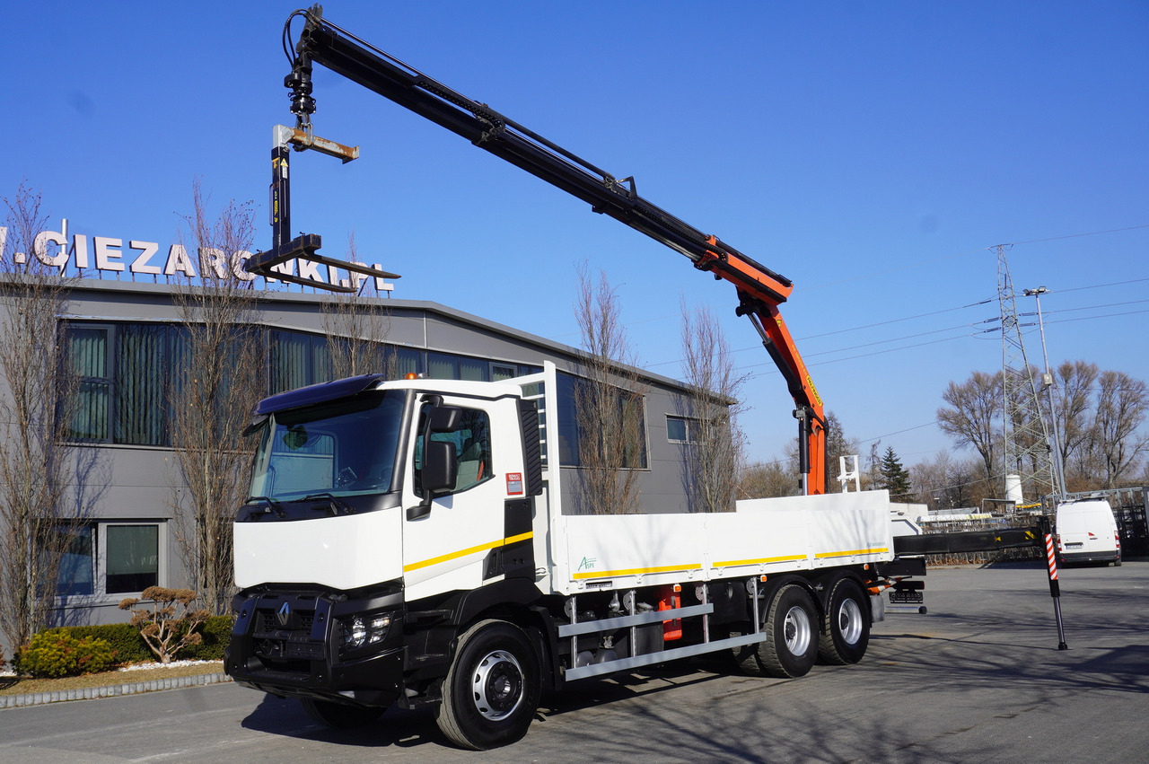 RENAULT C380 / 6x4 / HDS Palfinger PK 18002-EH 6000 kg - Vrachtwagen met open laadbak, Kraanwagen: afbeelding 1 RENAULT C380 / 6x4 / HDS Palfinger PK 18002-EH 6000 kg - Vrachtwagen met open laadbak, Kraanwagen: afbeelding 1