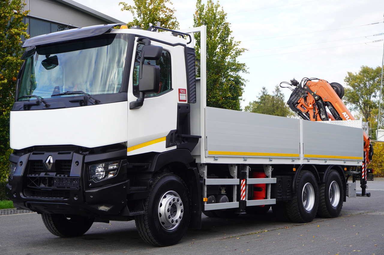 RENAULT C380 Comfort 6x4 / Atlas 172.3E crane / Range 12.3 m / capacity 6.1 t / Flatbed 17 EPAL - Vrachtwagen met open laadbak, Kraanwagen: afbeelding 2 RENAULT C380 Comfort 6x4 / Atlas 172.3E crane / Range 12.3 m / capacity 6.1 t / Flatbed 17 EPAL - Vrachtwagen met open laadbak, Kraanwagen: afbeelding 2