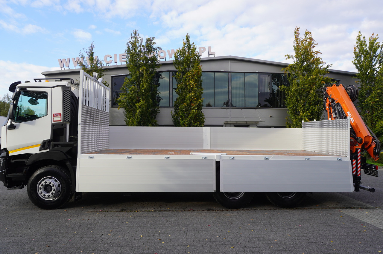 RENAULT C380 Comfort 6x4 / Atlas 172.3E crane / Range 12.3 m / capacity 6.1 t / Flatbed 17 EPAL - Vrachtwagen met open laadbak, Kraanwagen: afbeelding 3 RENAULT C380 Comfort 6x4 / Atlas 172.3E crane / Range 12.3 m / capacity 6.1 t / Flatbed 17 EPAL - Vrachtwagen met open laadbak, Kraanwagen: afbeelding 3