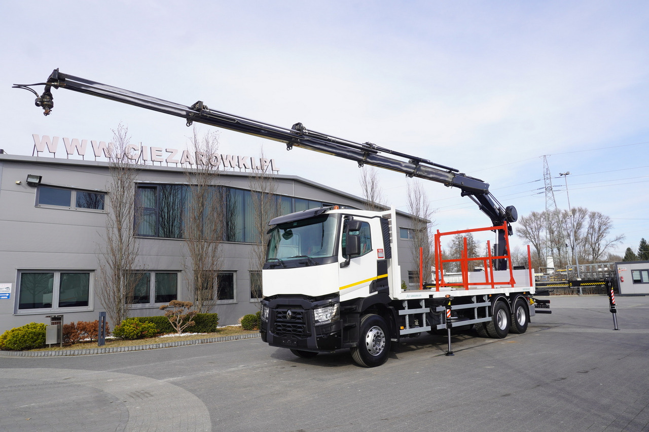 RENAULT C430 / HIAB 244 EP-5 HIDUO crane 8400 kg 15 m / Platform with stanchions - Kraanwagen: afbeelding 2 RENAULT C430 / HIAB 244 EP-5 HIDUO crane 8400 kg 15 m / Platform with stanchions - Kraanwagen: afbeelding 2